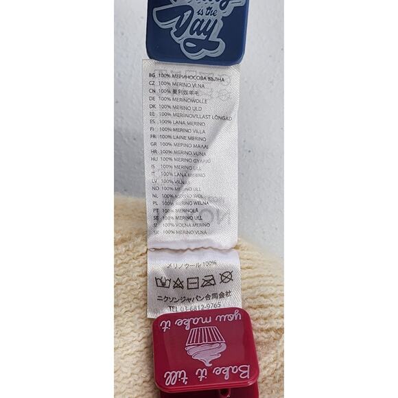 Nixon Hat Beanie One Size Cream 100% Merino Wool Knit Winter Warm Mens Casual - Picture 7 of 8